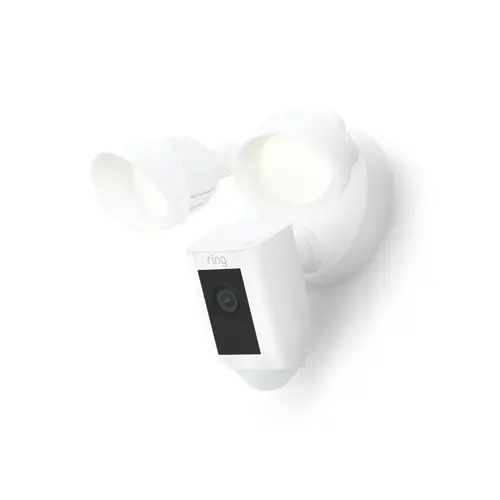 Ring Floodlight Cam Wired Plus with Motion-activated 1080p HD Video, White