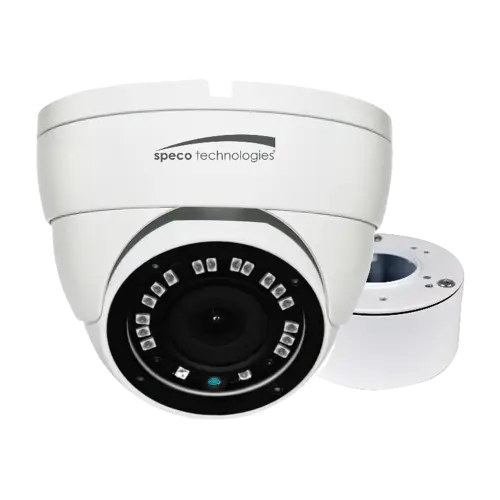 Speco 2MP HDTVI CVI AHD CVBS Eyeball Camera,3.6mm Lens,Junc Box,UL,White