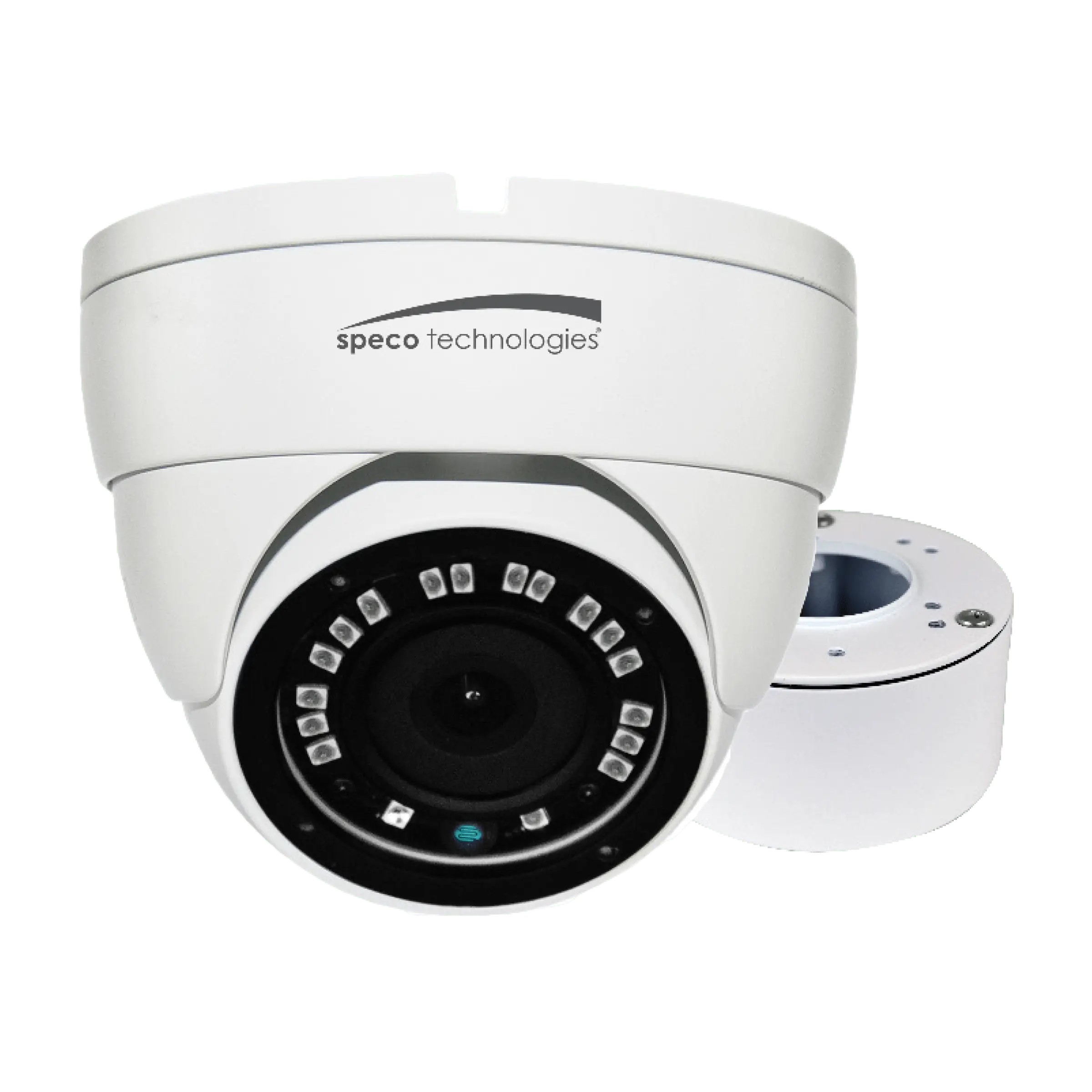 Speco 2MP HDTVI CVI AHD CVBS Eyeball Camera,3.6mm Lens,Junc Box,UL,White