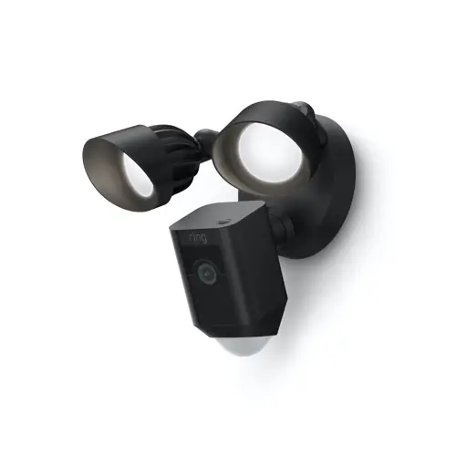 Ring Floodlight Cam Wired Plus with Motion-activated 1080p HD Video, Black
