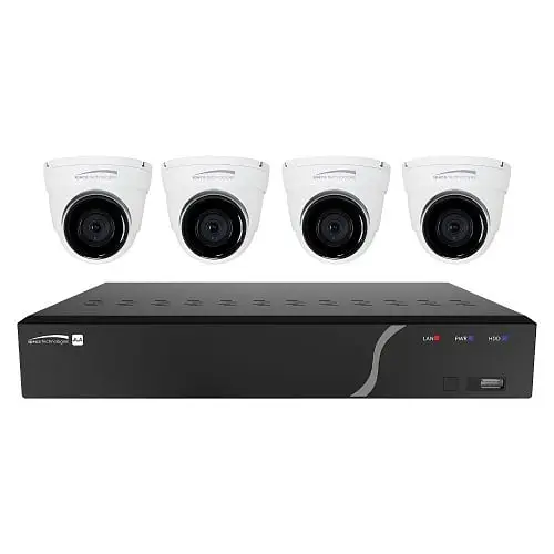 Speco 4channel NVR with 2TB and 4 Digital Deterrent Turret Cameras