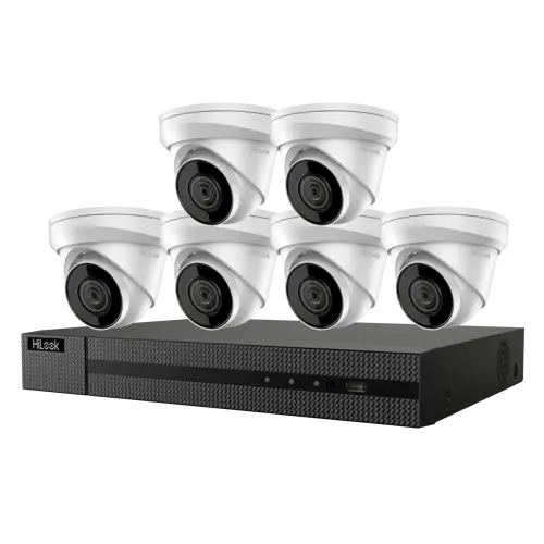 Hikvision HiLook IP Camera Kit 8 Channel 4K NVR 2TB HD, 6 x 8MP Turret Cameras