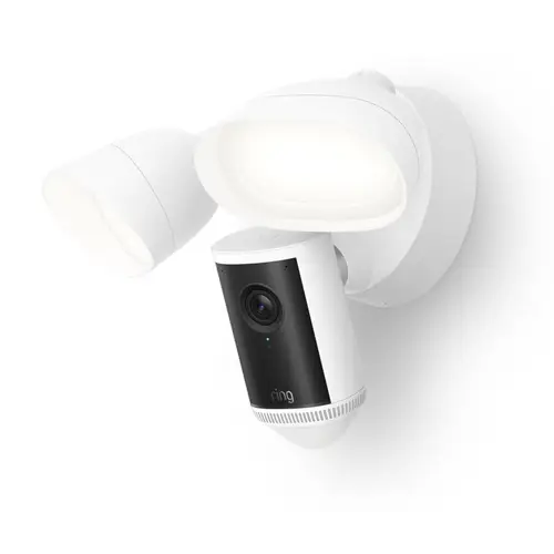 Ring Floodlight Cam Pro Retinal 4K, Wide Angle, 10x Zoom, White