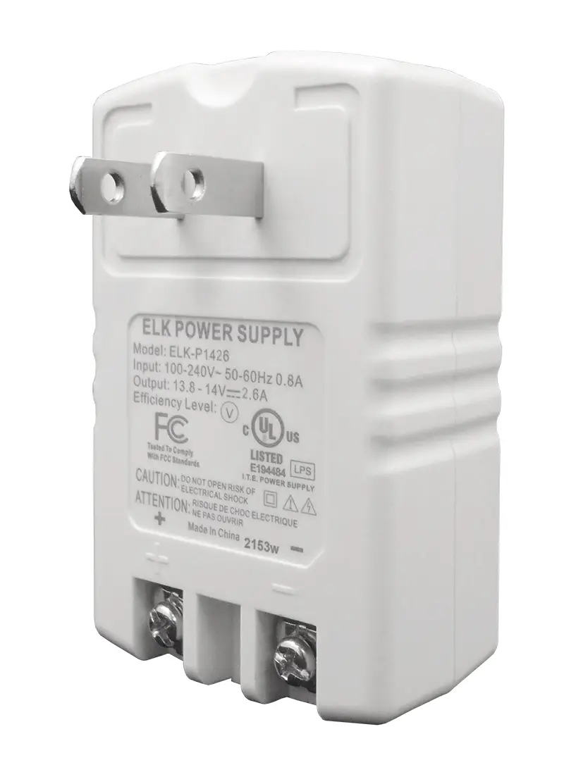 Elk Plug-in Power Supply 14 VDC 2.4A cULus Approved