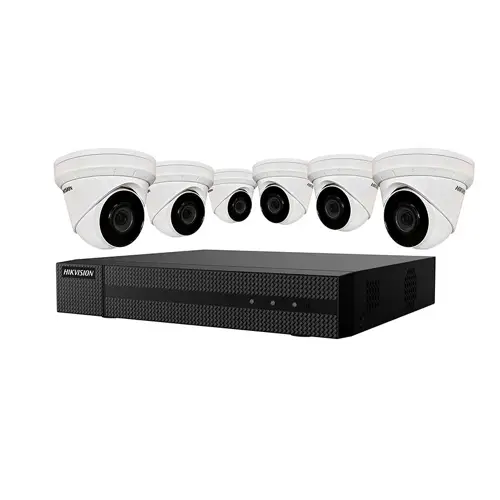 Hikvision IP Security Camera Kit 8 CH 4K NVR, 6 x 4MP ColorVu Turret Cameras