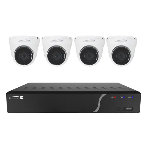 Speco IP Kit 4Ch H.265 NVR with 4 Outdoor IR 5MP IP Cameras, 2.8mm lens, 1TB