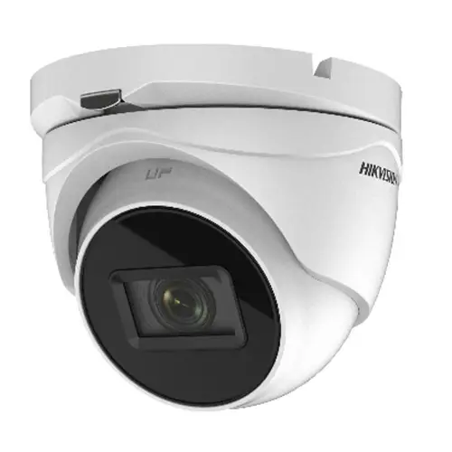 SpecHikvision 8MP Ultra Low Light Motorized Varifocal Turret Camera, 2.7-13.5mmo 2MP HDTVI CVI AHD CVBS Eyeball Camera, 3.6mm , Incl Junc Box, UL, Grey