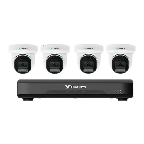Luminys 5MP LumiLuxLite IP Bundle Kit, 4 Channel 2TB NVR, 4 5MP Turret Cameras