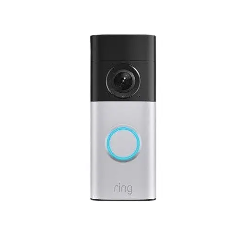 Ring Wired Doorbell Plus Retinal 2K, Wide Angle, 4x Zoom, Nickel Silver
